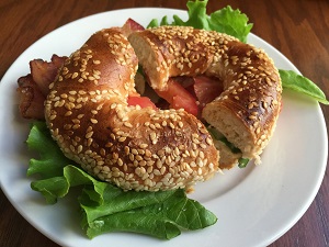 healthy breakfast grocery list - bagel